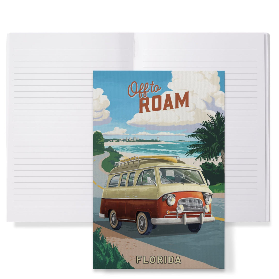 Lined 6x9 Journal, Florida, Camper Van Coastal, Lay Flat, 193 Pages, FSC paper Home Lantern Press 