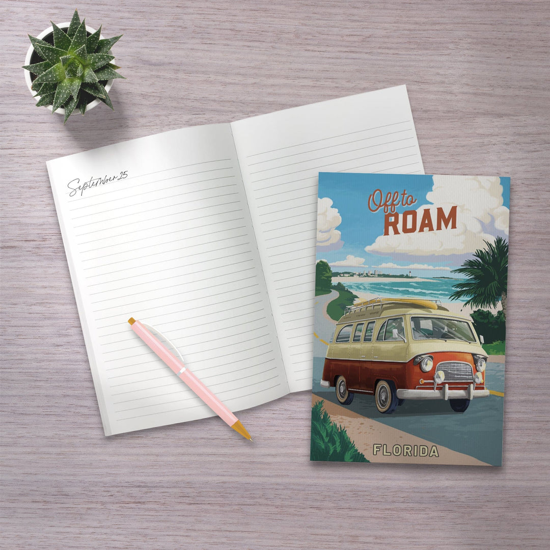 Lined 6x9 Journal, Florida, Camper Van Coastal, Lay Flat, 193 Pages, FSC paper Home Lantern Press 