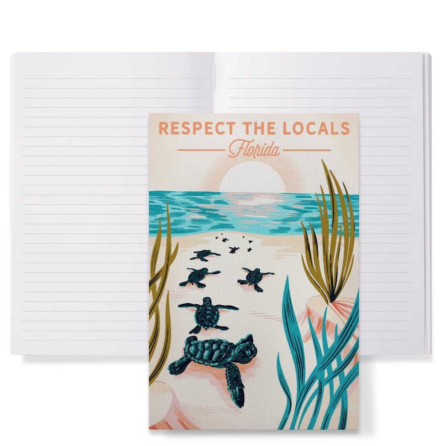 Lined 6x9 Journal, Florida, Courageous Explorer Collection, Turtle, Respect the Locals, Lay Flat, 193 Pages, FSC paper Home Lantern Press 