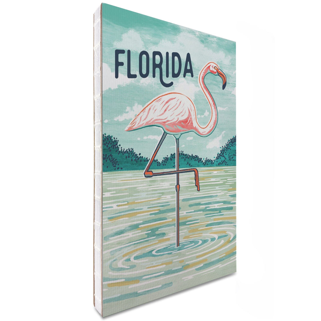 Lined 6x9 Journal, Florida, Graphic Pastel, Flamingo, Lay Flat, 193 Pages, FSC paper Home Lantern Press 