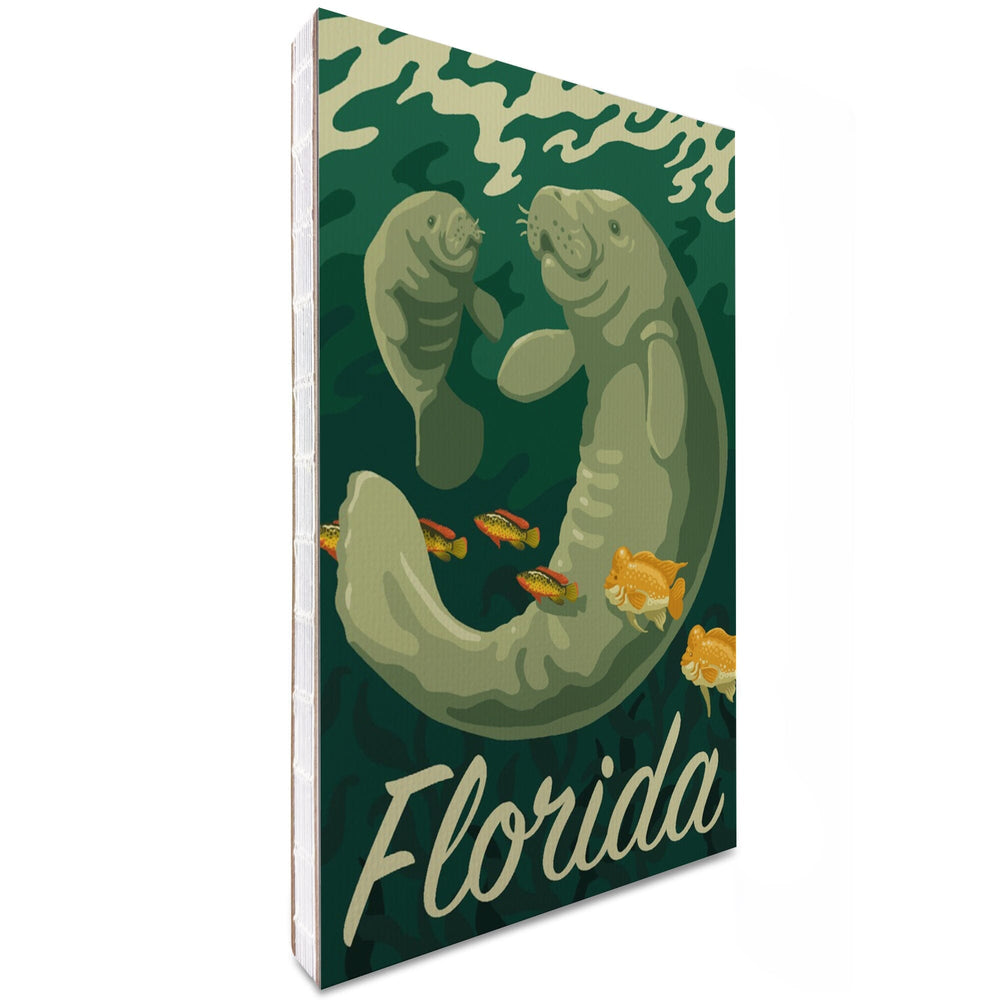 Lined 6x9 Journal, Florida, Manatee and Calf Swimming, Lay Flat, 193 Pages, FSC paper Home Lantern Press 