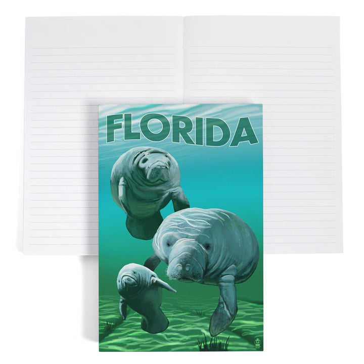 Lined 6x9 Journal, Florida, Manatees, Lay Flat, 193 Pages, FSC paper Home Lantern Press 