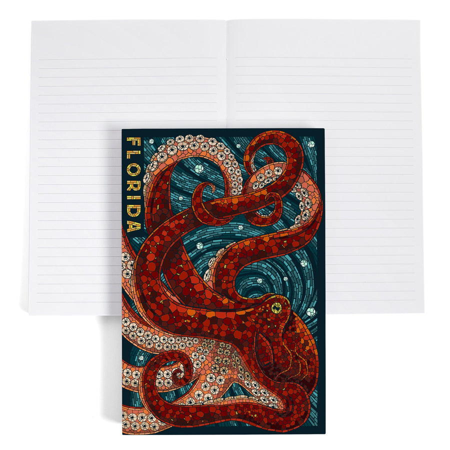 Lined 6x9 Journal, Florida, Octopus Paper Mosaic, Lay Flat, 193 Pages, FSC paper Home Lantern Press 