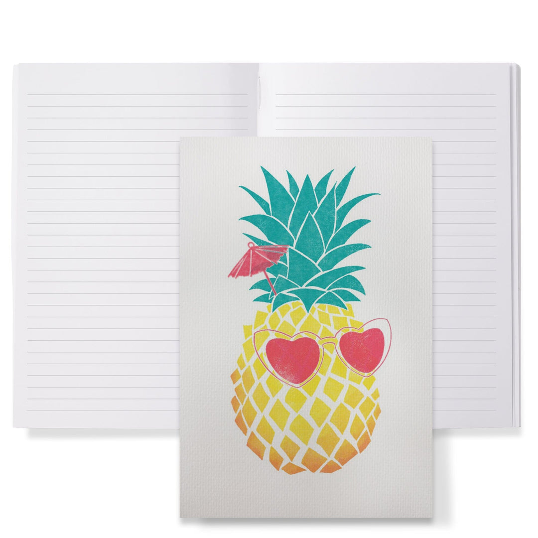 Lined 6x9 Journal, Florida, Pineapple, Tropicool, Watercolor Print, Lay Flat, 193 Pages, FSC paper Home Lantern Press 