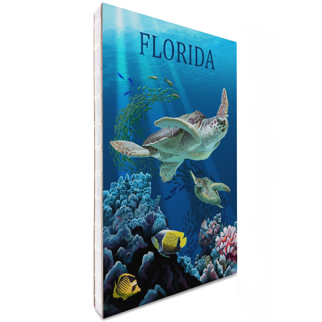 Lined 6x9 Journal, Florida, Sea Turtles Swimming, Lay Flat, 193 Pages, FSC paper Home Lantern Press 