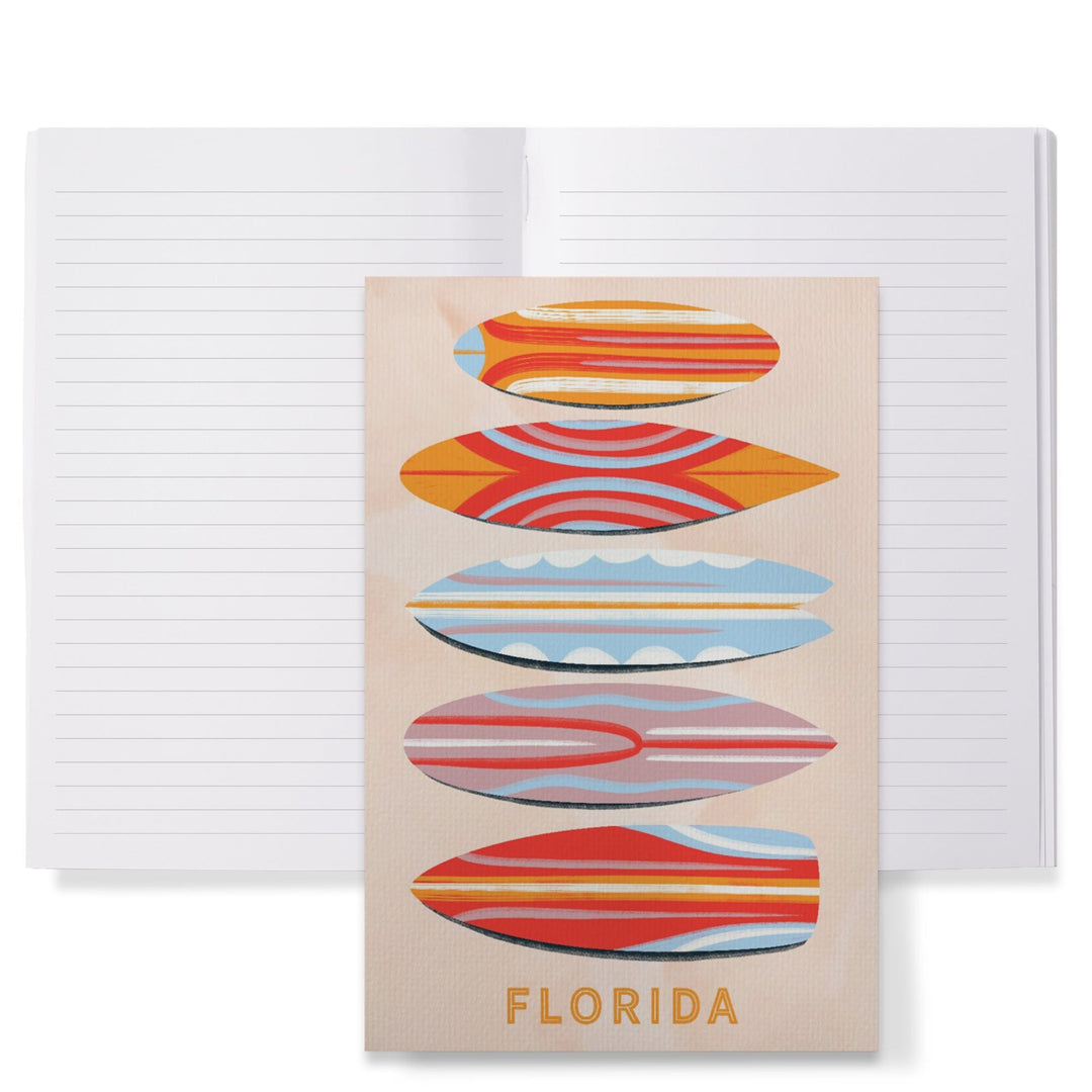 Lined 6x9 Journal, Florida, Secret Surf Spot Collection, Surfboards, Lay Flat, 193 Pages, FSC paper Home Lantern Press 