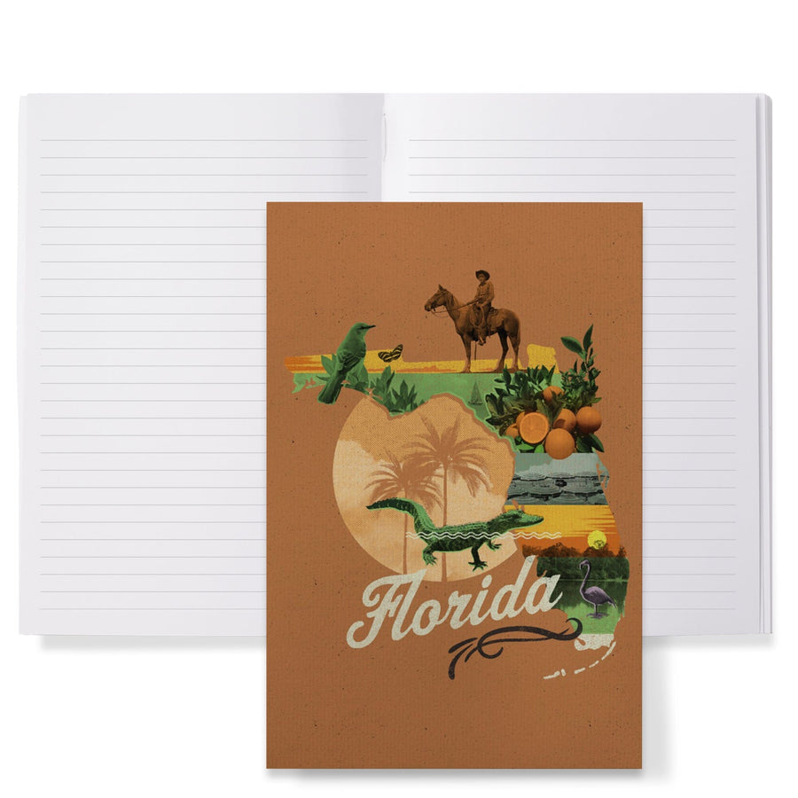 Lined 6x9 Journal, Florida, State Photomontage, State Series, Lay Flat, 193 Pages, FSC paper Home Lantern Press 