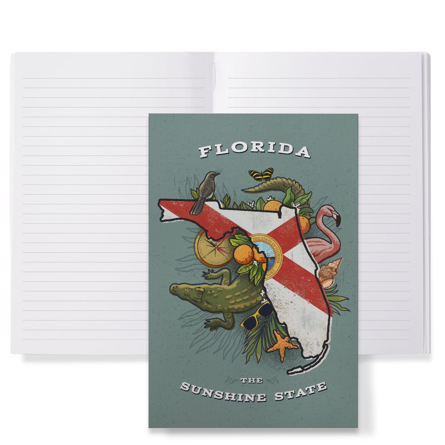 Lined 6x9 Journal, Florida, State Treasure Trove, State Series, Lay Flat, 193 Pages, FSC paper Home Lantern Press 