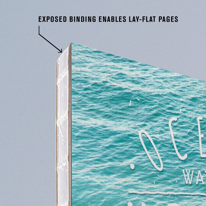 Lined 6x9 Journal, Florida, Surfer Walking on Beach, Ocean Water Heals Everything, Lay Flat, 193 Pages, FSC paper Home Lantern Press 