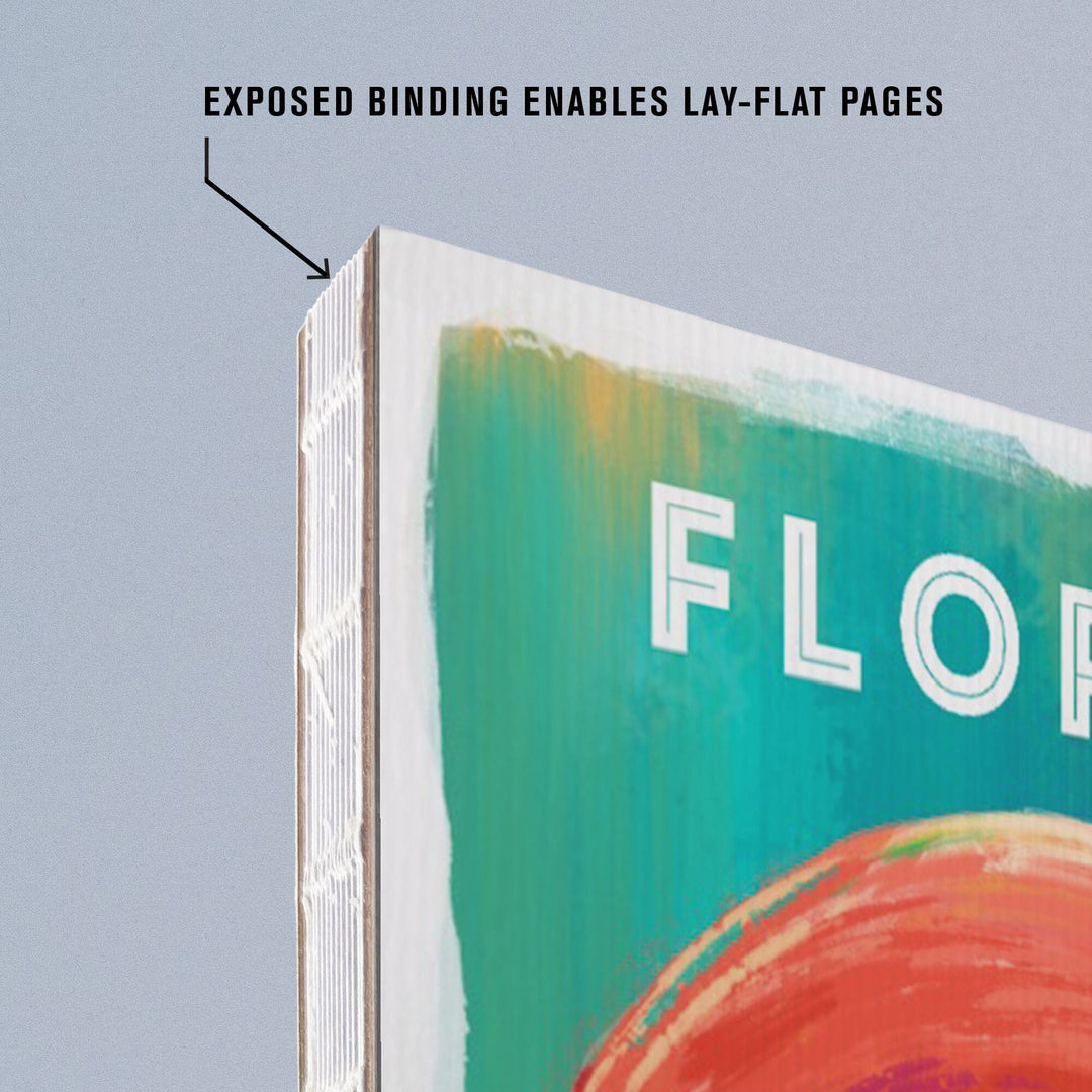 Lined 6x9 Journal, Florida, Vivid, Flamingo, Lay Flat, 193 Pages, FSC paper Home Lantern Press 