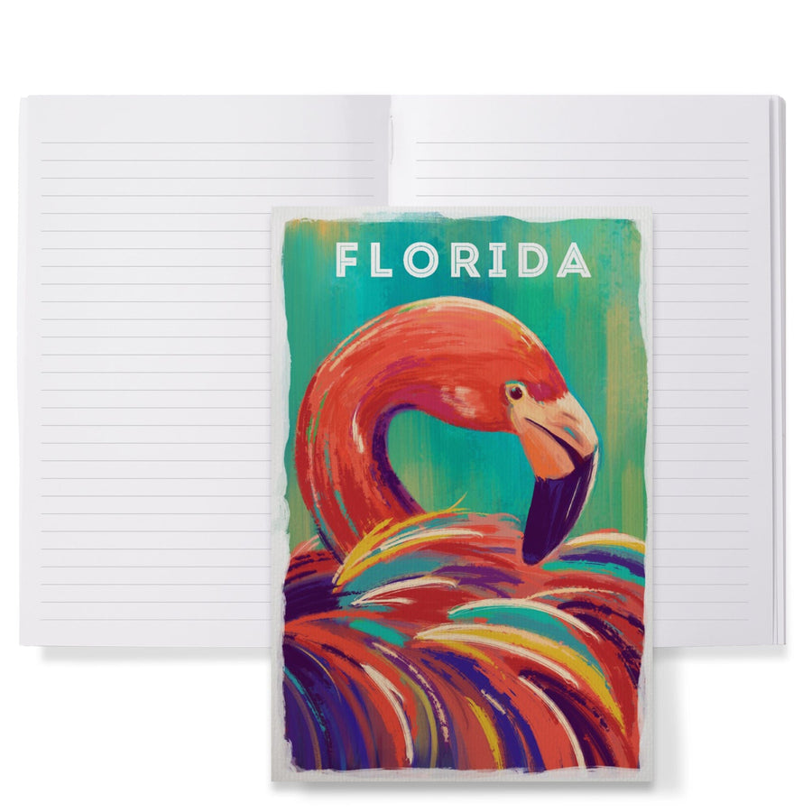 Lined 6x9 Journal, Florida, Vivid, Flamingo, Lay Flat, 193 Pages, FSC paper Home Lantern Press 