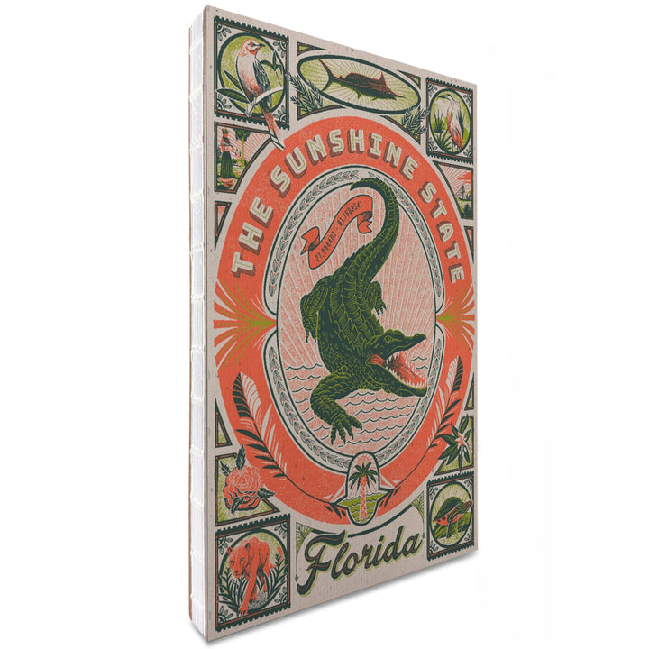 Lined 6x9 Journal, Florida, Woodcut Menagerie Series, The Sunshine State, Lay Flat, 193 Pages, FSC paper Home Lantern Press 