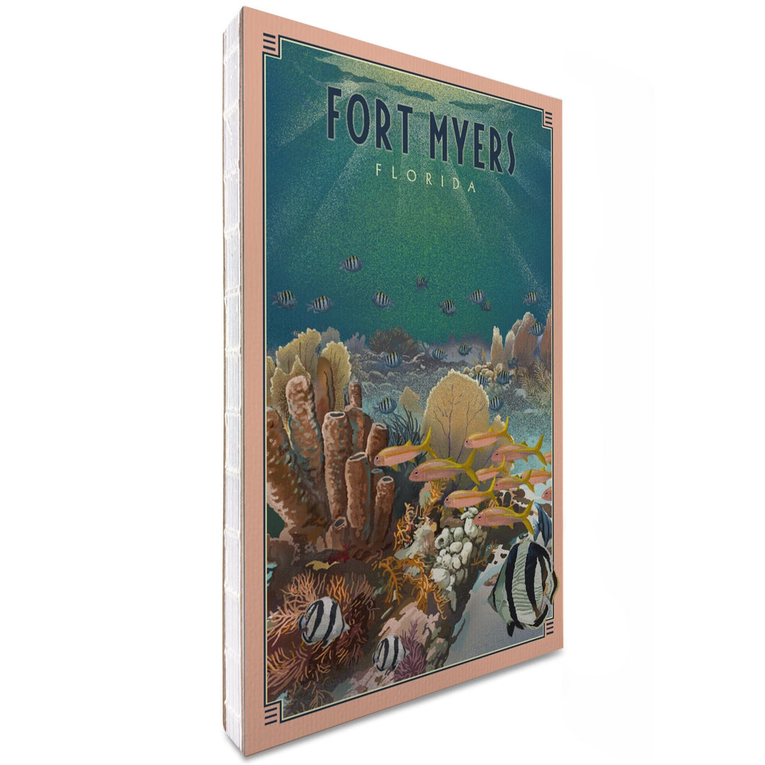 Lined 6x9 Journal, Fort Myers, Florida, Underwater Lithograph, Lay Flat, 193 Pages, FSC paper Home Lantern Press 