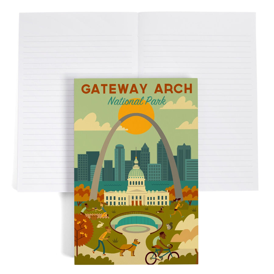 Lined 6x9 Journal, Gateway Arch National Park, Missouri, Geometric National Park Series, Lay Flat, 193 Pages, FSC paper Home Lantern Press 