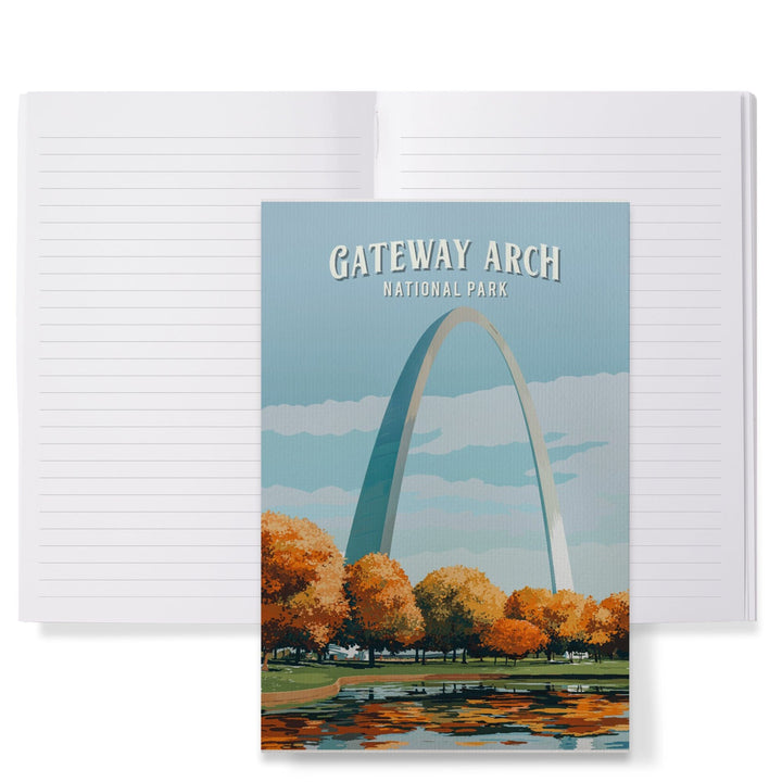 Lined 6x9 Journal, Gateway Arch National Park, Missouri, Painterly National Park Series, Lay Flat, 193 Pages, FSC paper Home Lantern Press 