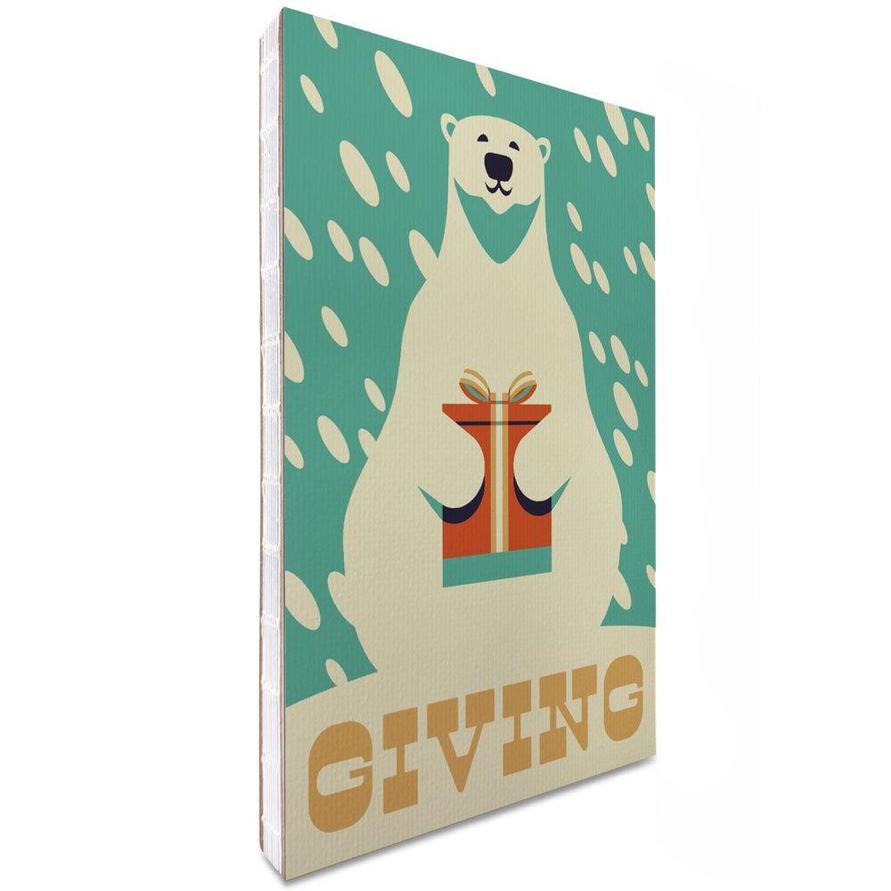 Lined 6x9 Journal, Gift, Polar Bear, Retro Christmas, Lay Flat, 193 Pages, FSC paper Home Lantern Press 
