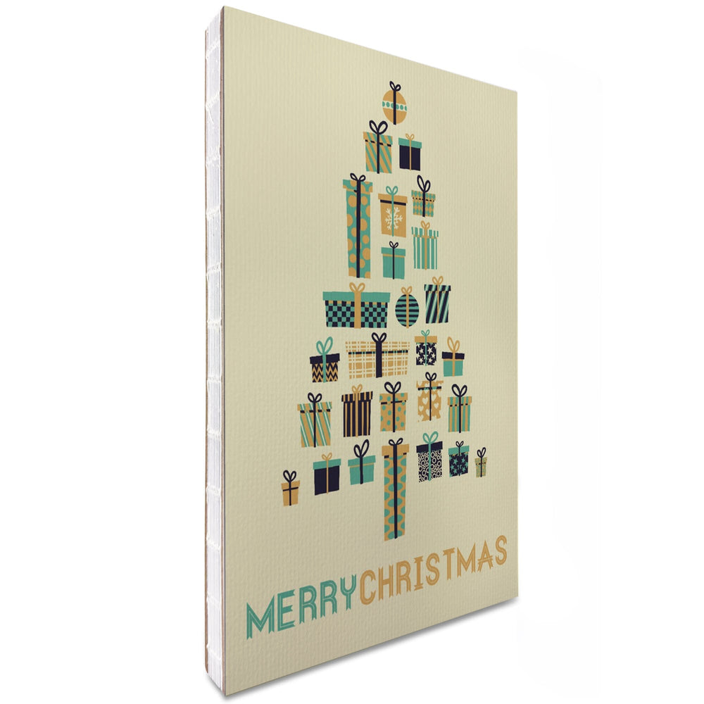 Lined 6x9 Journal, Gifts Tree, Retro Christmas, Lay Flat, 193 Pages, FSC paper Home Lantern Press 