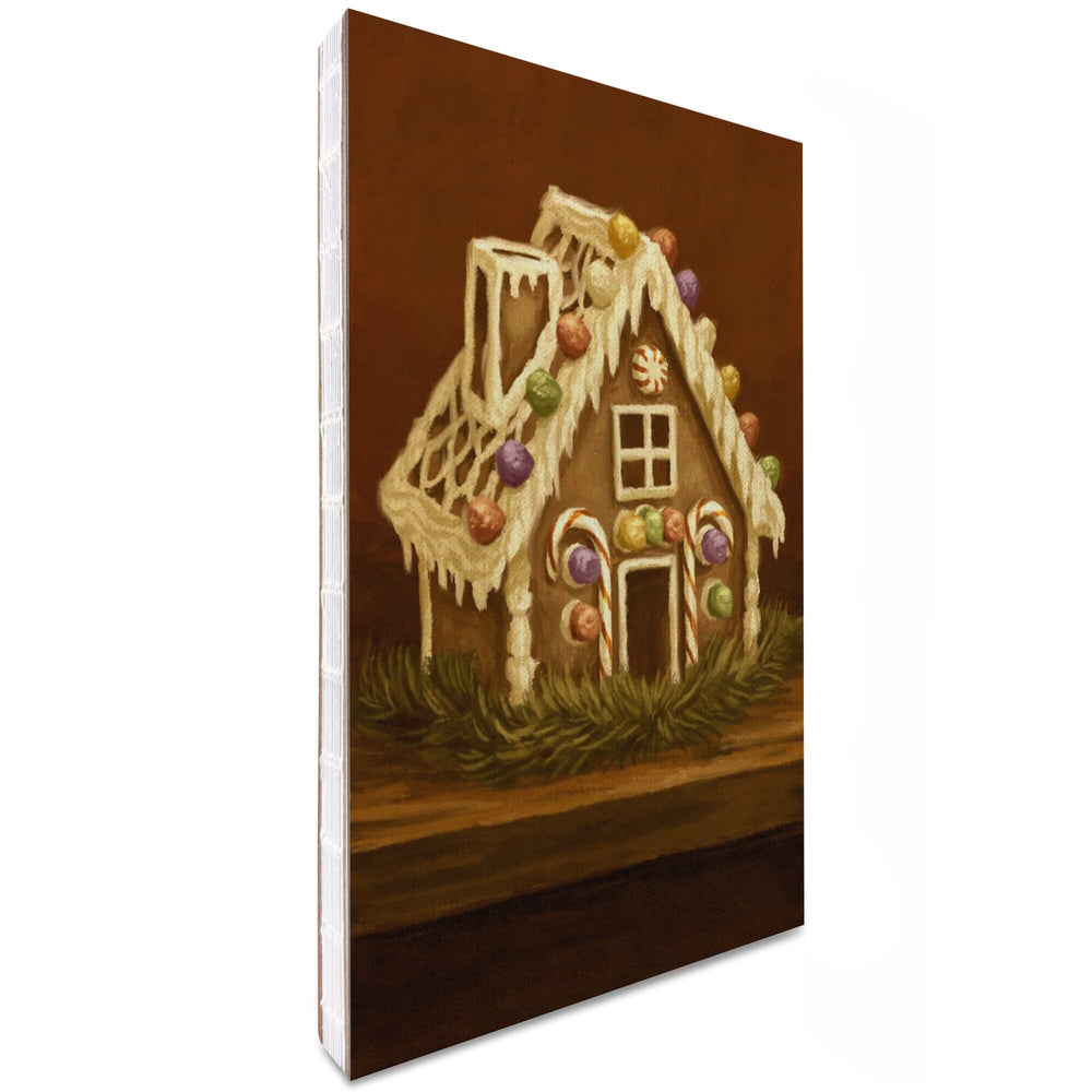 Lined 6x9 Journal, Gingerbread House, Christmas Oil Painting, Lay Flat, 193 Pages, FSC paper Home Lantern Press 