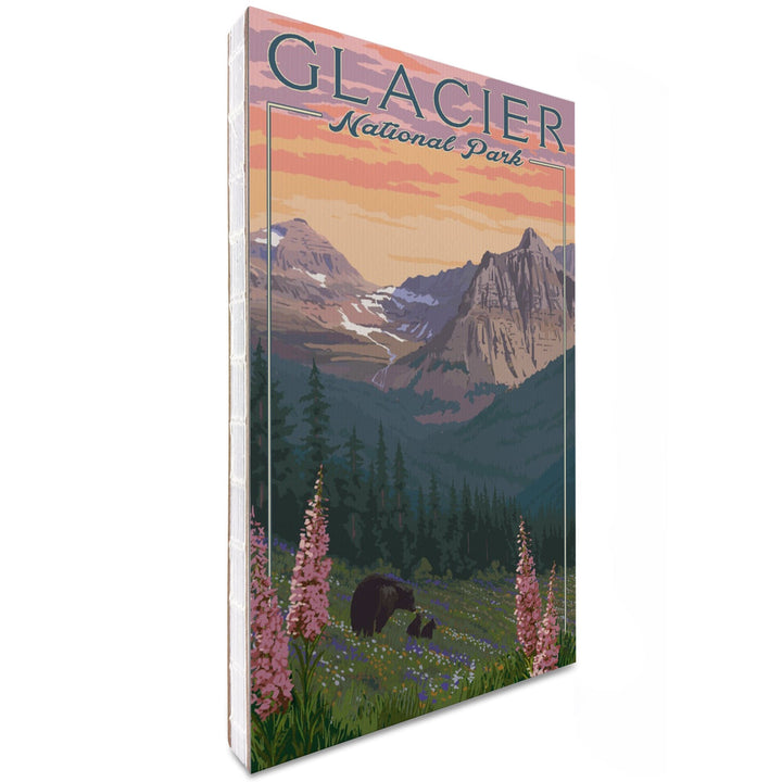 Lined 6x9 Journal, Glacier National Park, Montana, Bear and Spring Flowers, Mountains, Lay Flat, 193 Pages, FSC paper Home Lantern Press 