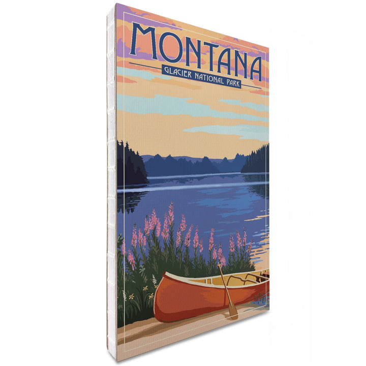 Lined 6x9 Journal, Glacier National Park, Montana, Canoe and Lake, Lay Flat, 193 Pages, FSC paper Home Lantern Press 