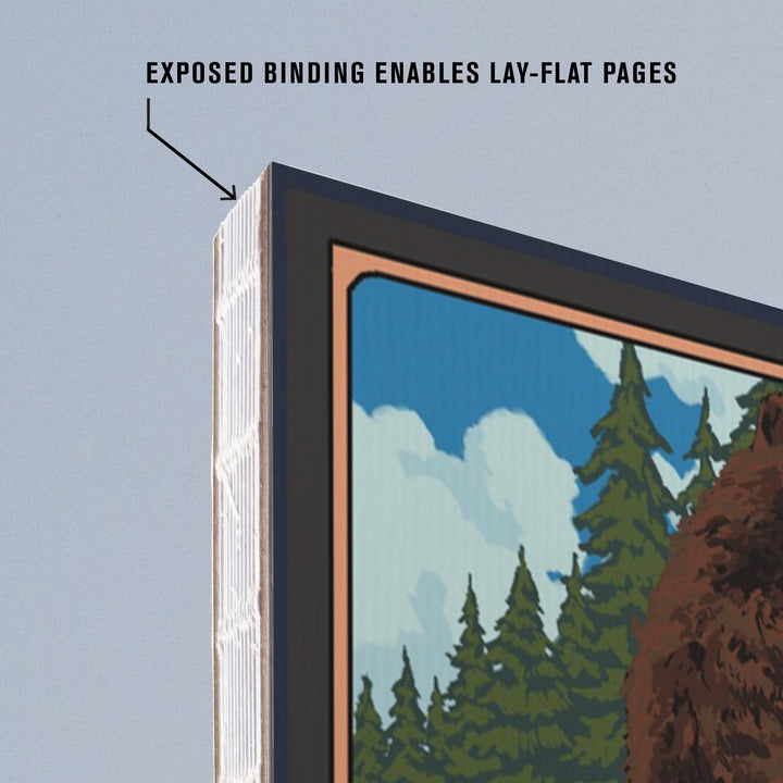 Lined 6x9 Journal, Glacier National Park, Montana, Don't Feed the Bears, Lay Flat, 193 Pages, FSC paper Home Lantern Press 