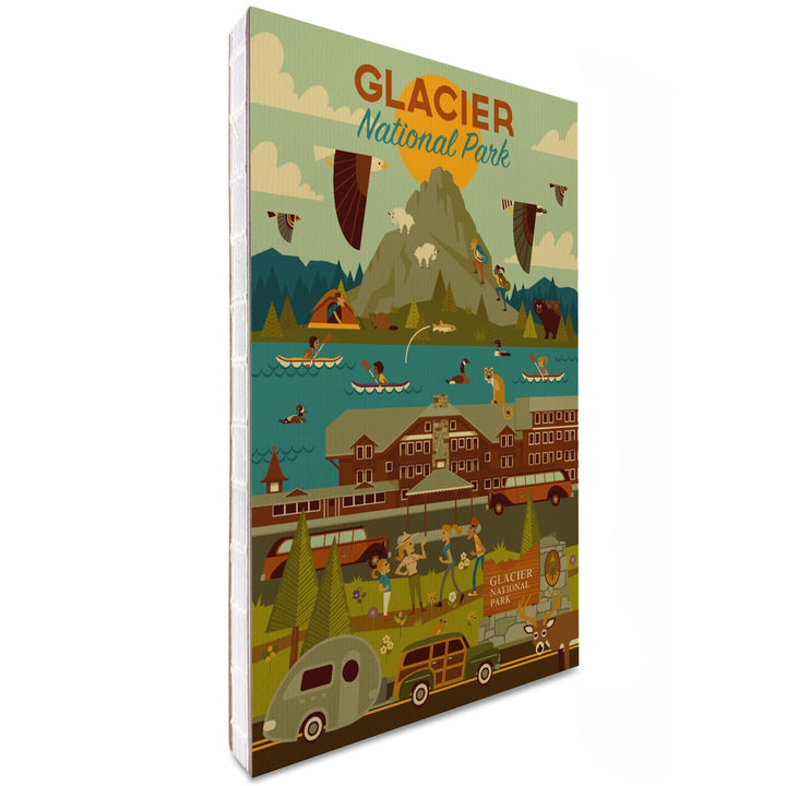 Lined 6x9 Journal, Glacier National Park, Montana, Geometric National Park Series, Lay Flat, 193 Pages, FSC paper Home Lantern Press 