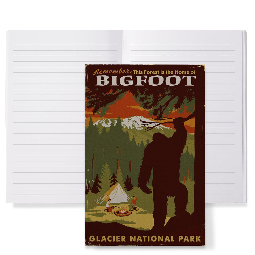 Lined 6x9 Journal, Glacier National Park, Montana, Home of Bigfoot, Lay Flat, 193 Pages, FSC paper Home Lantern Press 