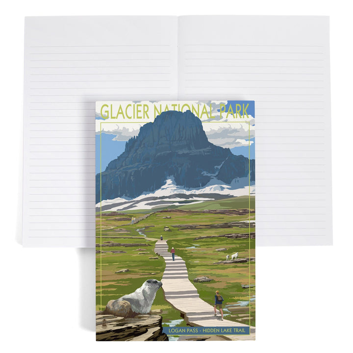 Lined 6x9 Journal, Glacier National Park, Montana, Logan Pass, Lay Flat, 193 Pages, FSC paper Home Lantern Press 