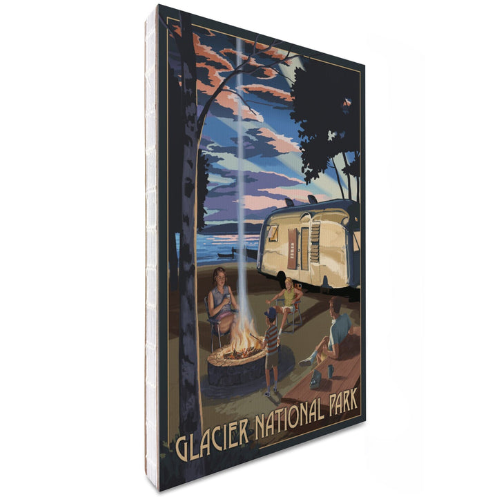 Lined 6x9 Journal, Glacier National Park, Montana, Retro Camper and Lake, Lay Flat, 193 Pages, FSC paper Home Lantern Press 