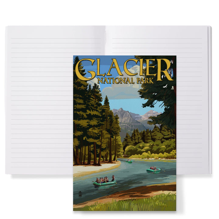 Lined 6x9 Journal, Glacier National Park, Montana, River Rafting, Lay Flat, 193 Pages, FSC paper Home Lantern Press 