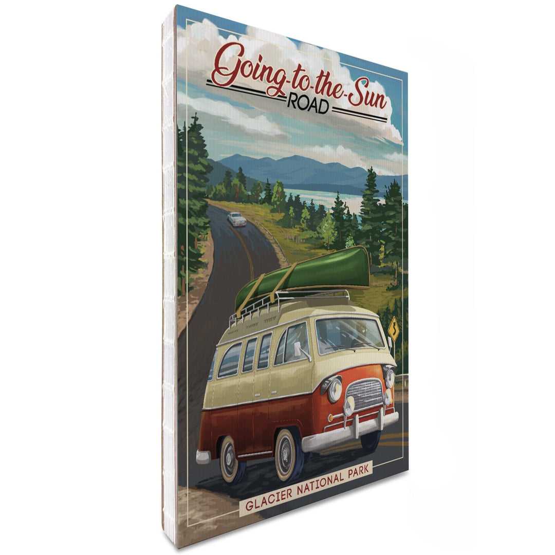 Lined 6x9 Journal, Glacier National Park, Montana, Sun Road, Camper Van and Lake, Lay Flat, 193 Pages, FSC paper Home Lantern Press 