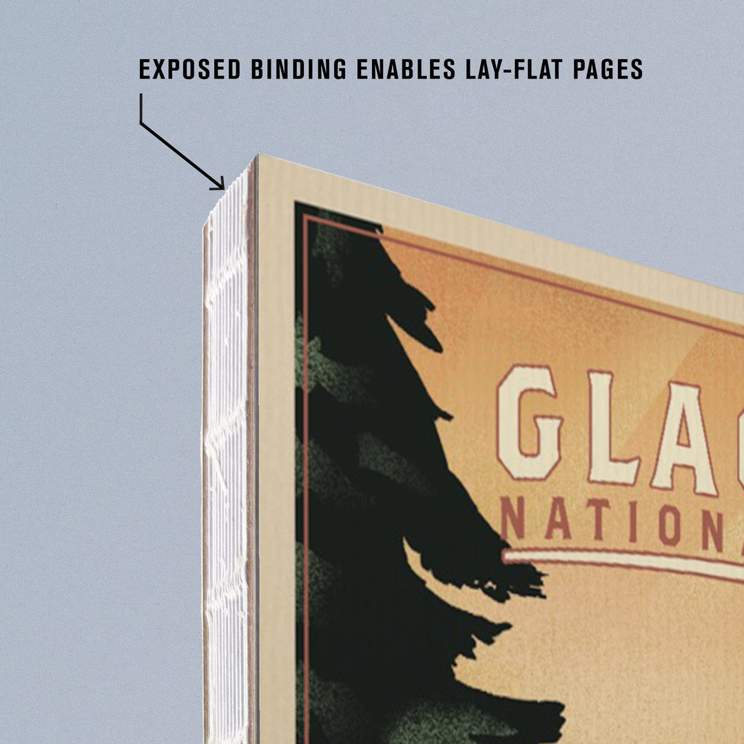 Lined 6x9 Journal, Glacier National Park, Mountain Goats and Mountain, Lay Flat, 193 Pages, FSC paper Home Lantern Press 