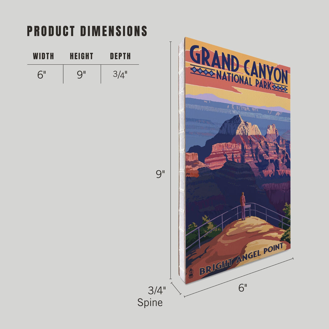 Lined 6x9 Journal, Grand Canyon National Park, Arizona, Bright Angel Point, Lay Flat, 193 Pages, FSC paper Home Lantern Press 