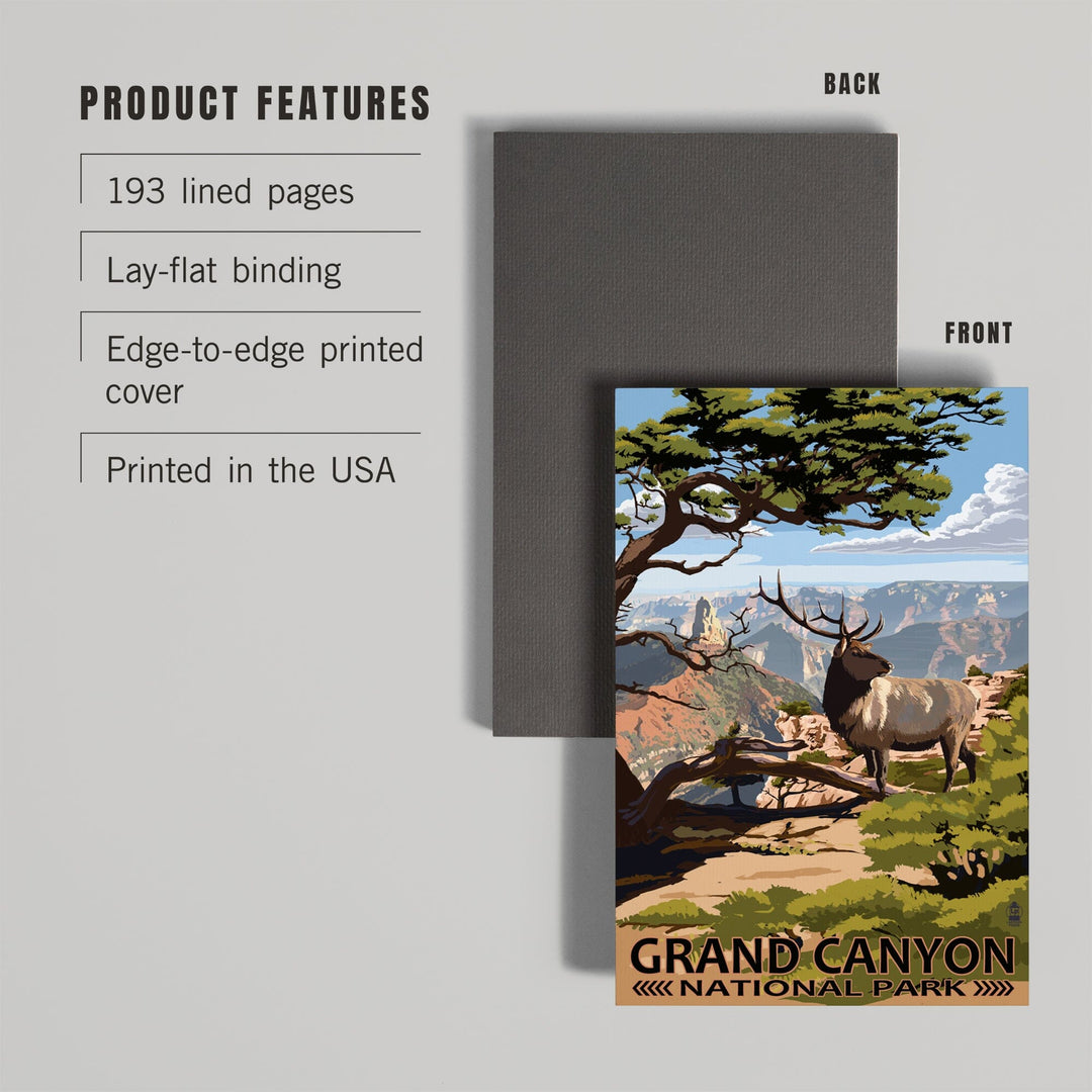 Lined 6x9 Journal, Grand Canyon National Park, Arizona, Elk and Point Imperial, Lay Flat, 193 Pages, FSC paper Home Lantern Press 