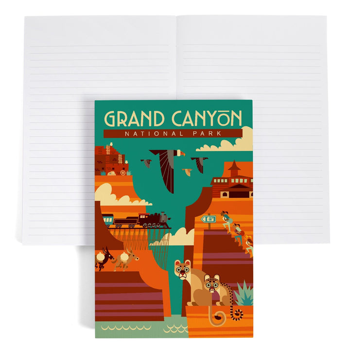 Lined 6x9 Journal, Grand Canyon National Park, Arizona, Geometric, Simple Day Scene, Lay Flat, 193 Pages, FSC paper Home Lantern Press 