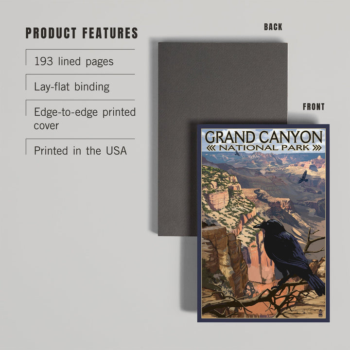 Lined 6x9 Journal, Grand Canyon National Park, Arizona, Ravens at South Rim, Lay Flat, 193 Pages, FSC paper Home Lantern Press 