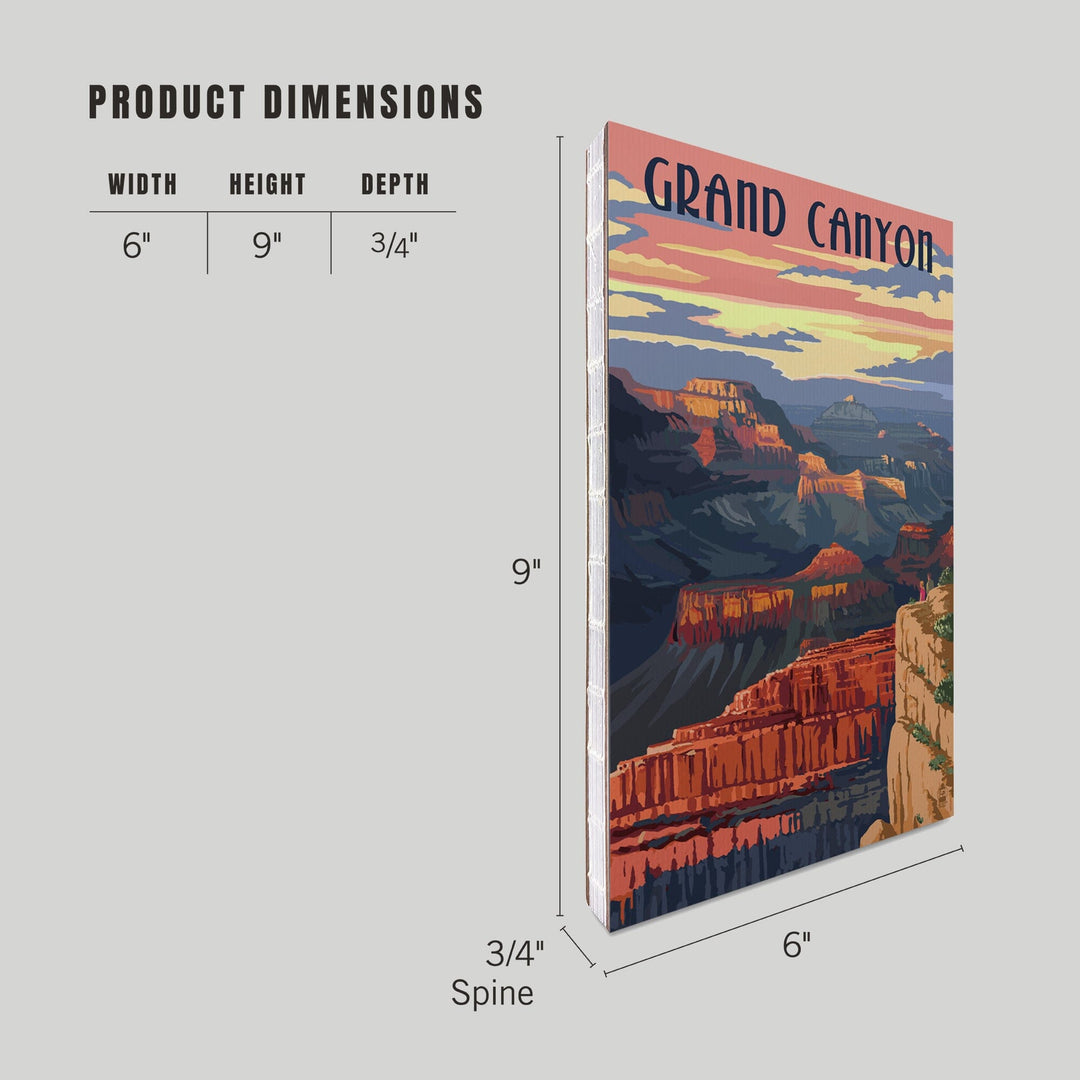 Lined 6x9 Journal, Grand Canyon National Park, Arizona, Sunset View, Lay Flat, 193 Pages, FSC paper Home Lantern Press 