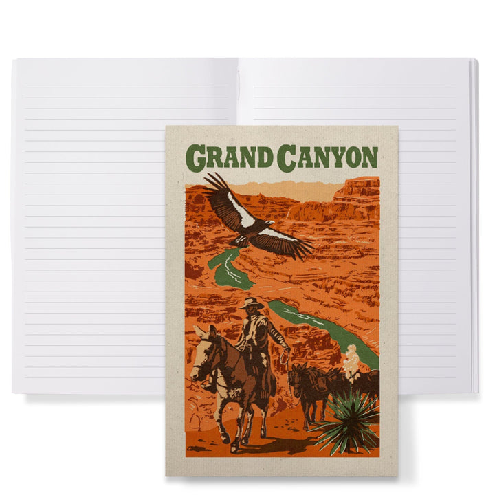 Lined 6x9 Journal, Grand Canyon National Park, Arizona, Woodblock, Lay Flat, 193 Pages, FSC paper Home Lantern Press 