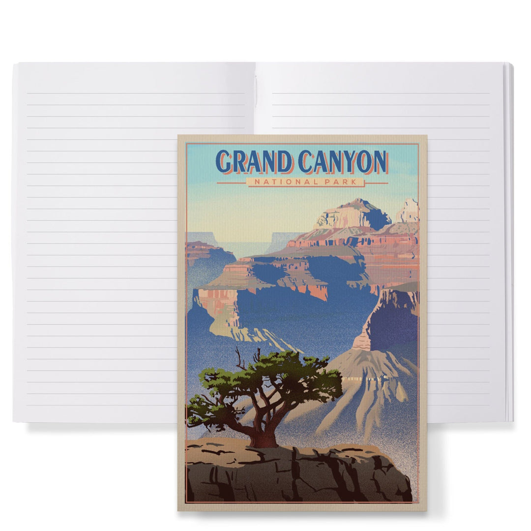 Lined 6x9 Journal, Grand Canyon National Park, Lithograph, Lay Flat, 193 Pages, FSC paper Home Lantern Press 