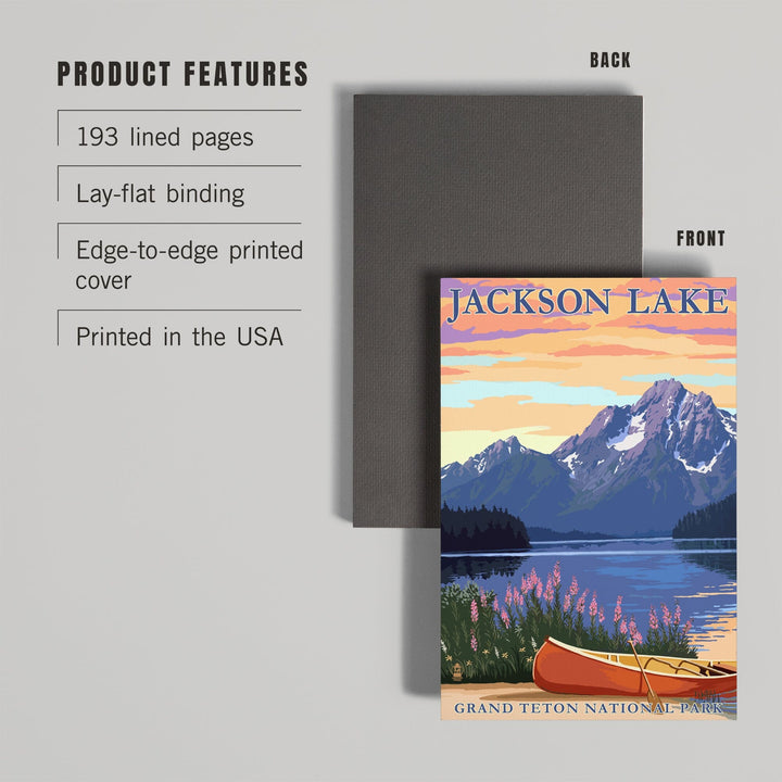 Lined 6x9 Journal, Grand Teton National Park, Wyoming, Jackson Lake, Lay Flat, 193 Pages, FSC paper Home Lantern Press 