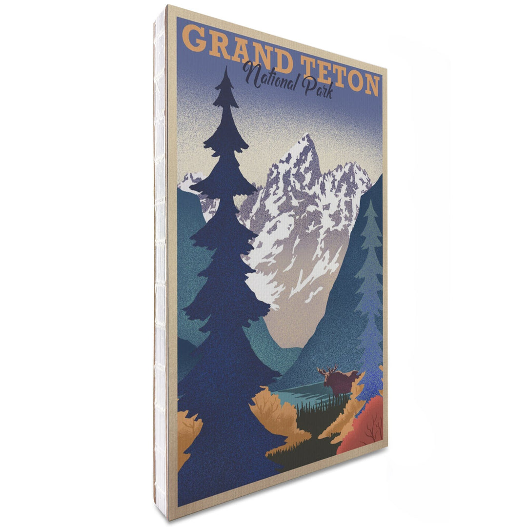 Lined 6x9 Journal, Grand Teton National Park, Wyoming, Lithograph, Lay Flat, 193 Pages, FSC paper Home Lantern Press 