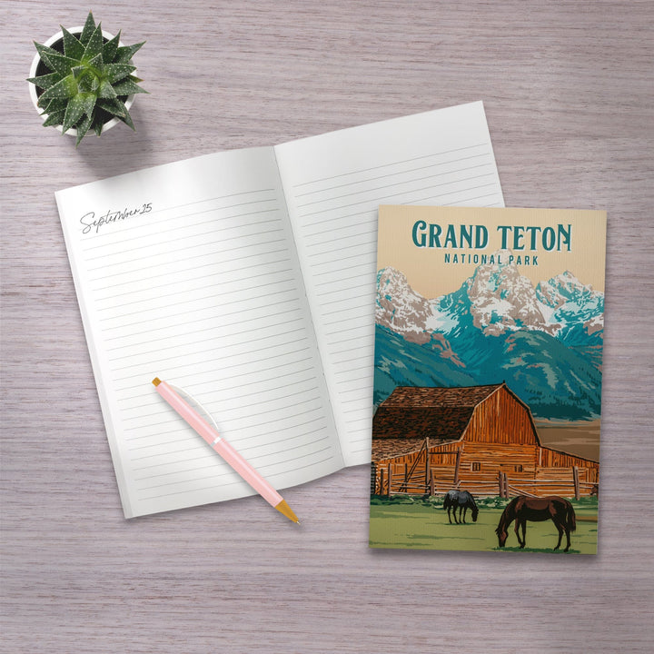 Lined 6x9 Journal, Grand Teton National Park, Wyoming, Painterly National Park Series, Lay Flat, 193 Pages, FSC paper Home Lantern Press 