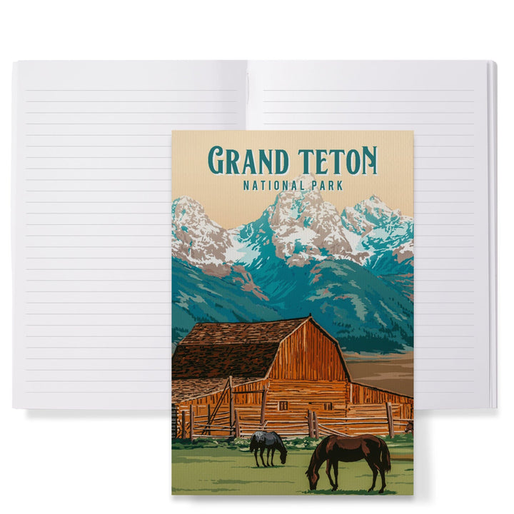 Lined 6x9 Journal, Grand Teton National Park, Wyoming, Painterly National Park Series, Lay Flat, 193 Pages, FSC paper Home Lantern Press 