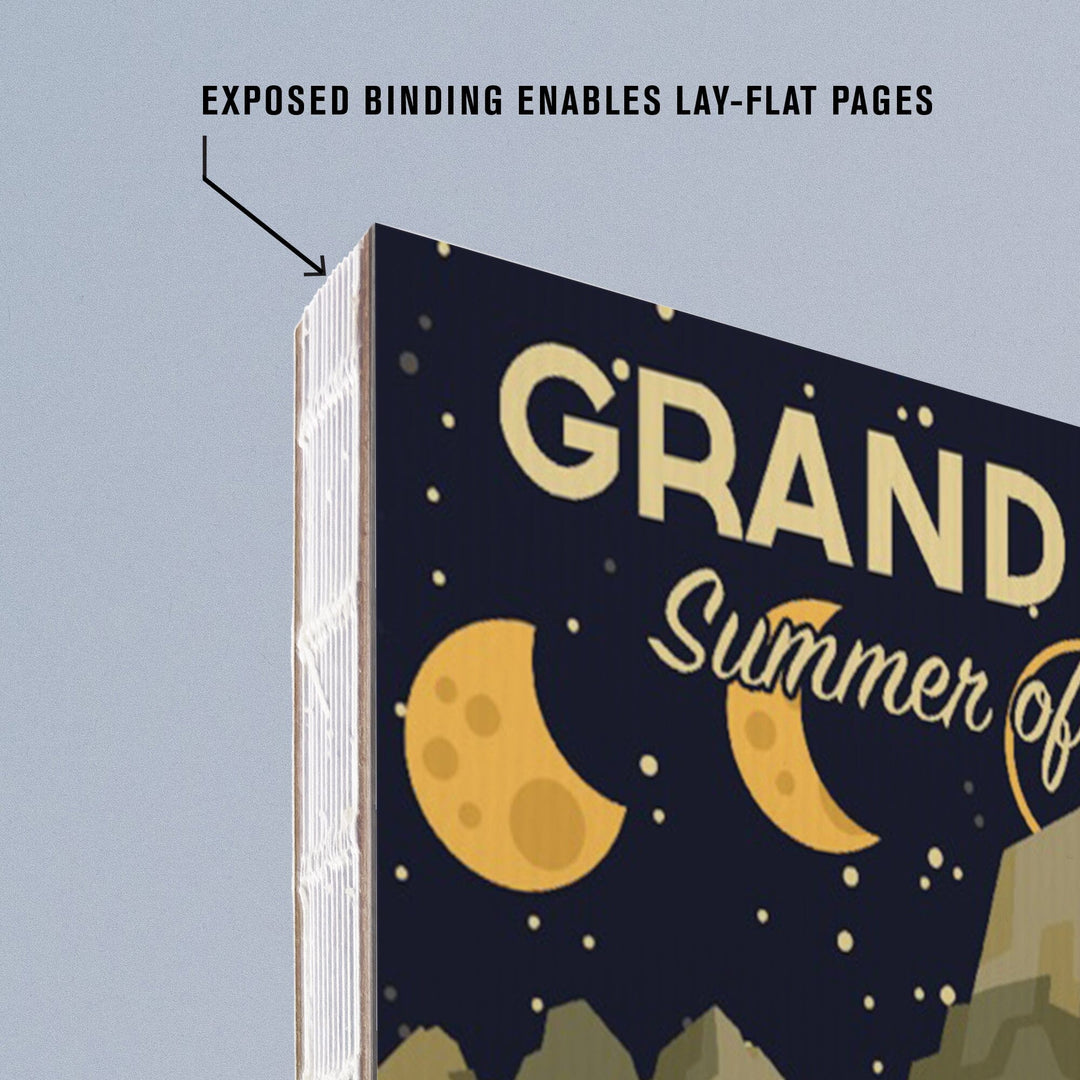 Lined 6x9 Journal, Grand Teton National Park, Wyoming, Summer of the Eclipse, Geometric, Lay Flat, 193 Pages, FSC paper Home Lantern Press 