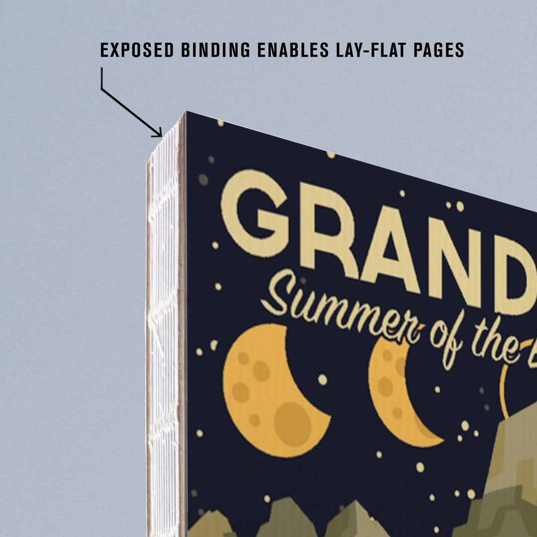 Lined 6x9 Journal, Grand Teton National Park, Wyoming, Summer of the Eclipse, Geometric, Lay Flat, 193 Pages, FSC paper Home Lantern Press 