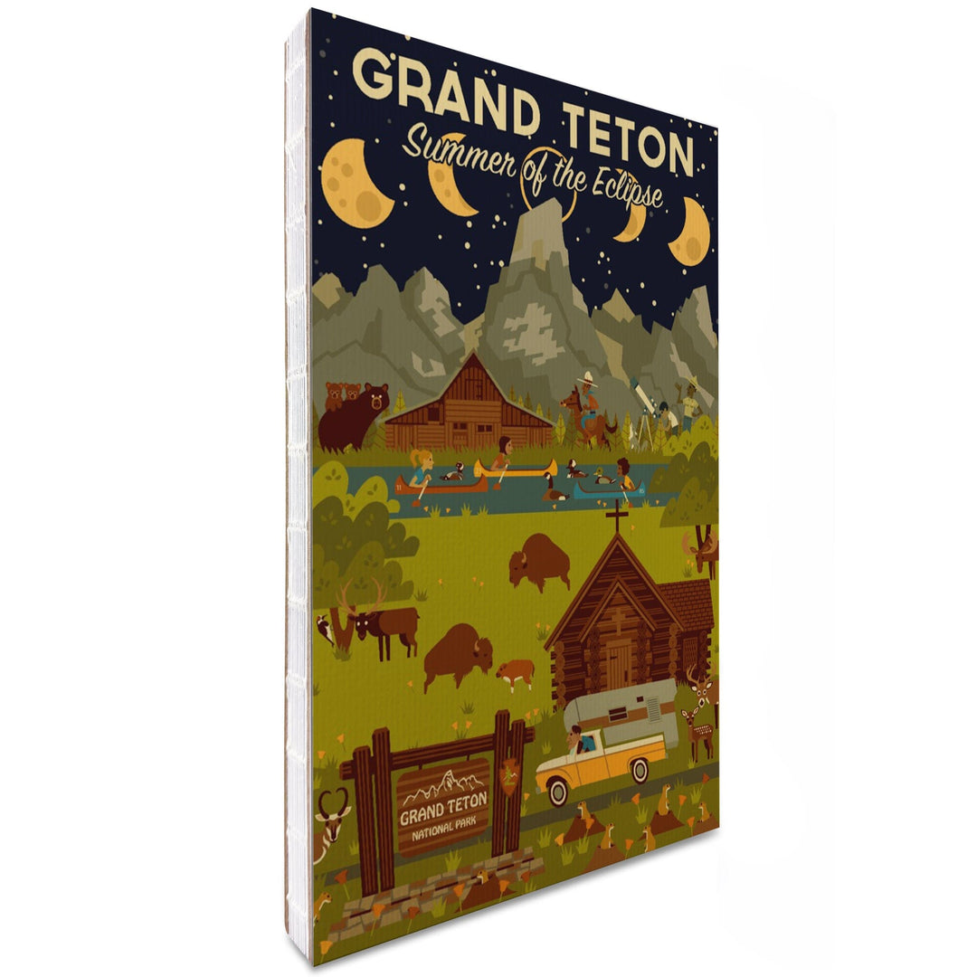 Lined 6x9 Journal, Grand Teton National Park, Wyoming, Summer of the Eclipse, Geometric, Lay Flat, 193 Pages, FSC paper Home Lantern Press 