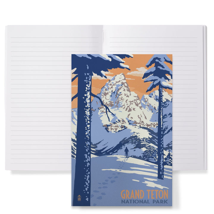 Lined 6x9 Journal, Grand Teton National Park, Wyoming, Winter Scene, Lay Flat, 193 Pages, FSC paper Home Lantern Press 