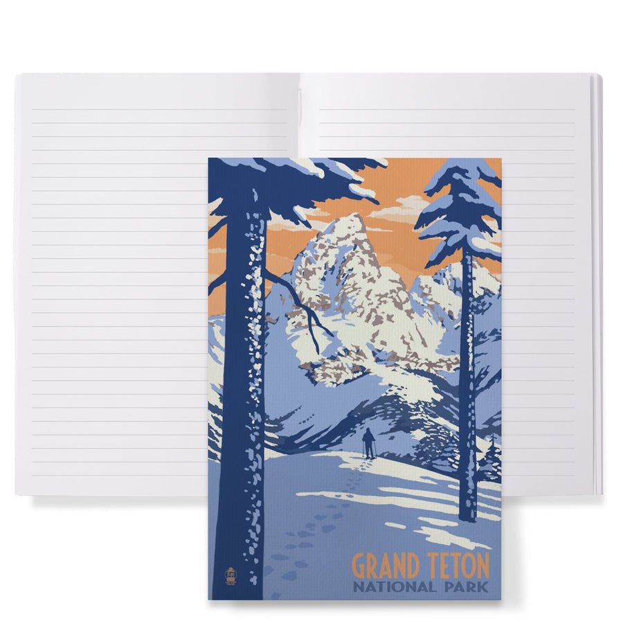 Lined 6x9 Journal, Grand Teton National Park, Wyoming, Winter Scene, Lay Flat, 193 Pages, FSC paper Home Lantern Press 