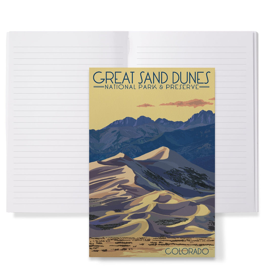 Lined 6x9 Journal, Great Sand Dunes National Park and Preserve, Colorado, Dunes at Sunset, Lay Flat, 193 Pages, FSC paper Home Lantern Press 