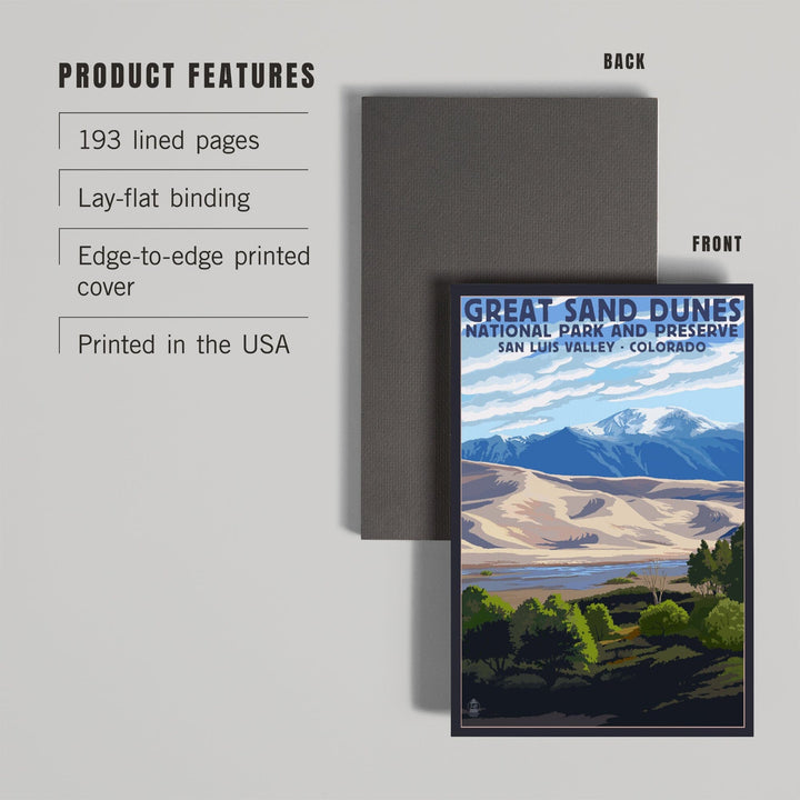 Lined 6x9 Journal, Great Sand Dunes National Park and Preserve, Colorado, Lay Flat, 193 Pages, FSC paper Home Lantern Press 